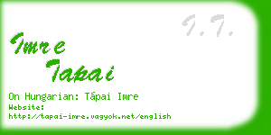 imre tapai business card